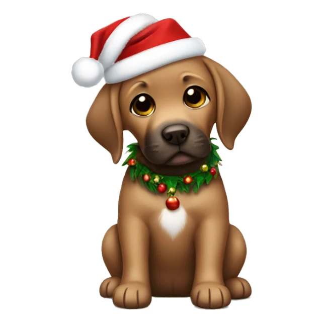vute baby brown labrador with christmas costume sticker