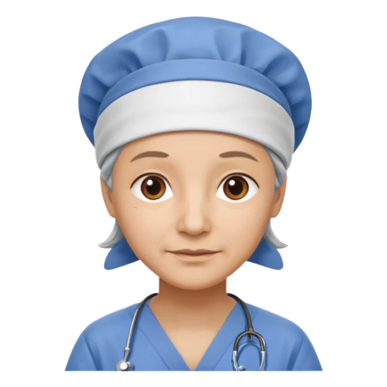 not smiling doctor with scrub cap older sticker