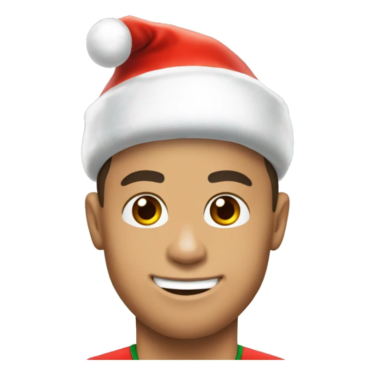 cristiano ronaldo with santa hat sticker