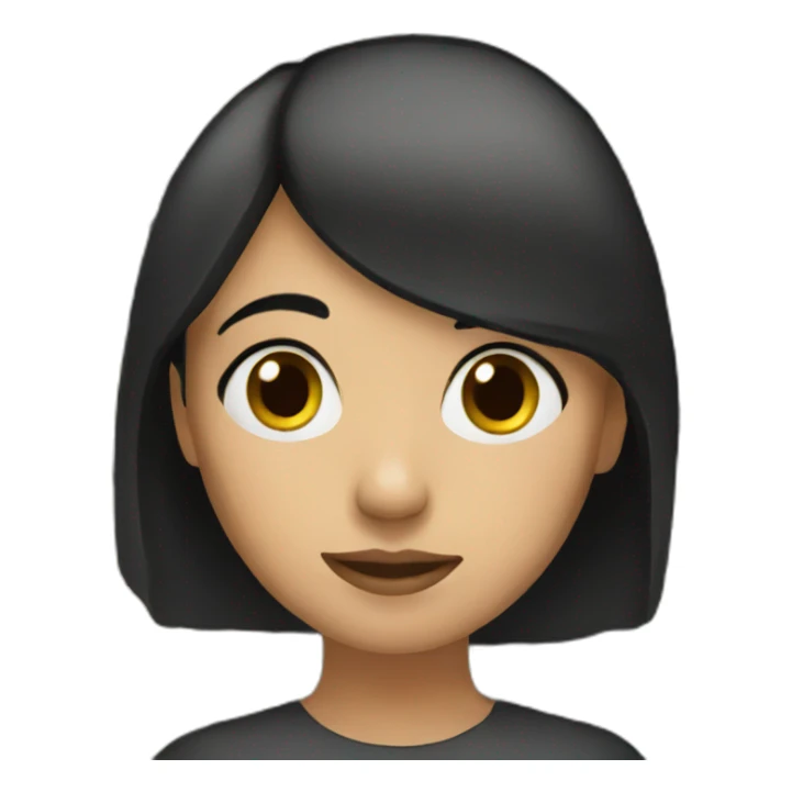 girl with black straigh hair sticker