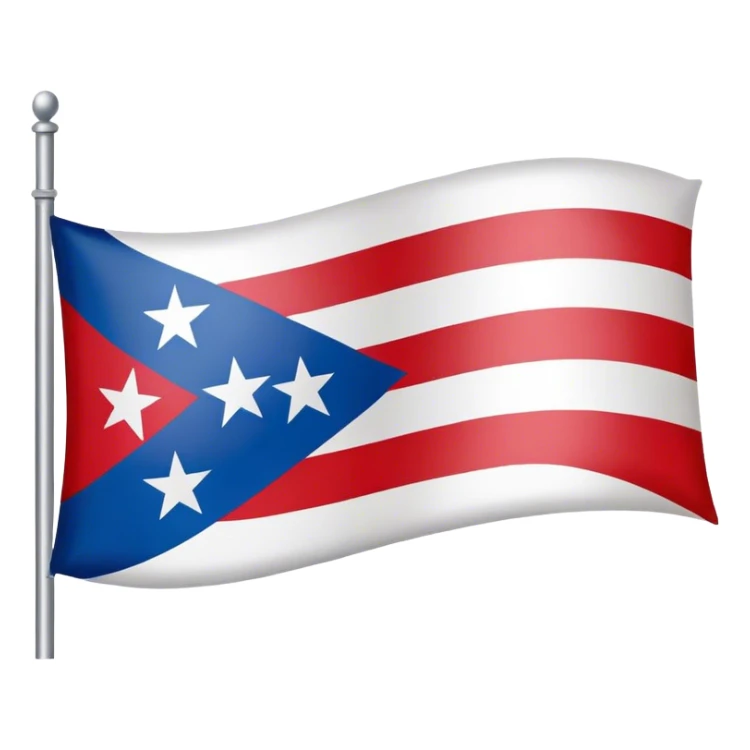 black and white puerto rico flag sticker