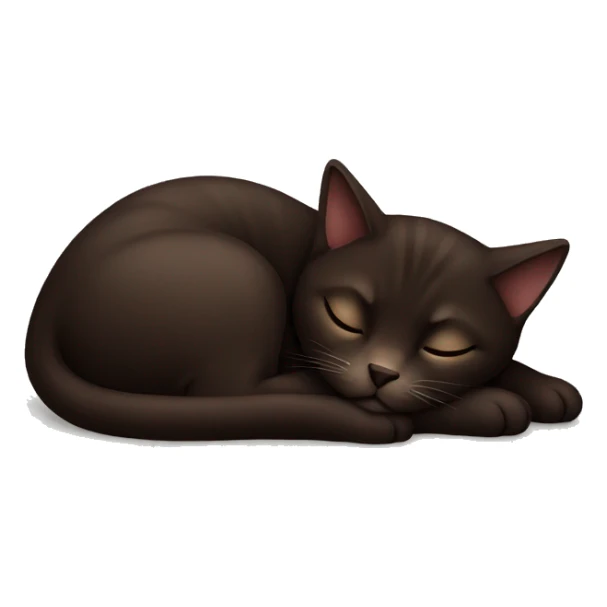 Sleeping dark brown cat sticker
