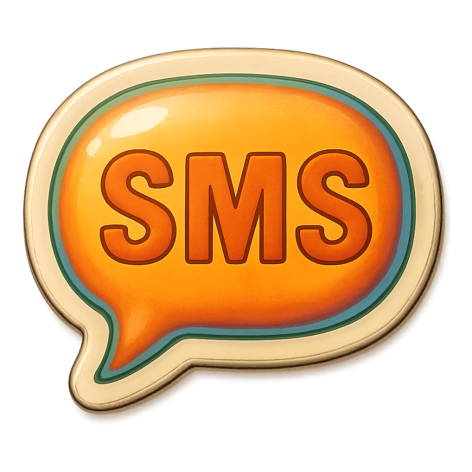 A message bubble with an SMS, vintage design and bright colors sticker