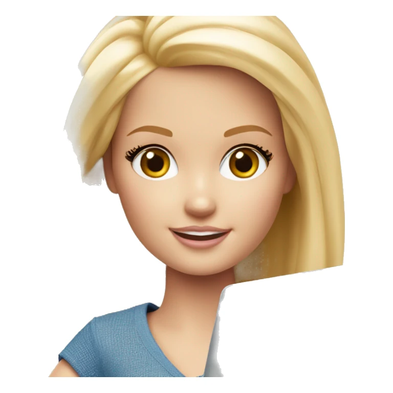 blonde girl Barbie with fair skin with laptop sticker