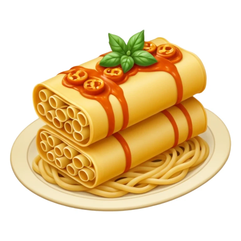 Dragon con cuerpo de pasta canelloni sticker
