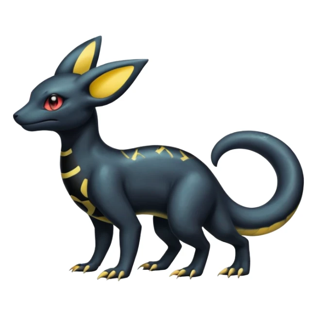 Pastel Salandit-Umbreon-Fakémon-hybrid-creature (full body)  sticker