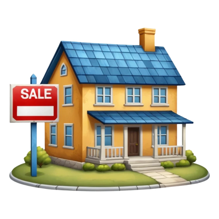 House with for sale sign sticker