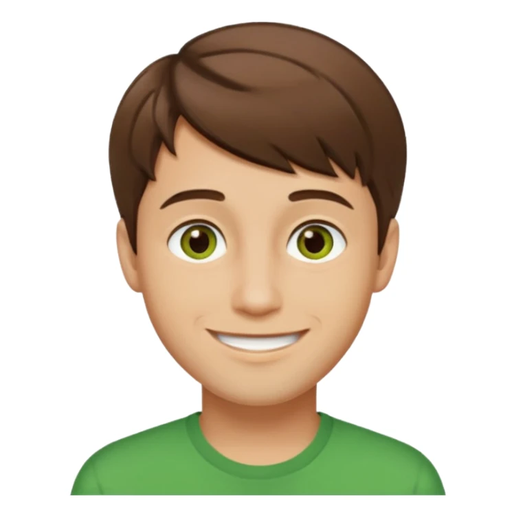 guy with a short hair that is medium brown. hazel eyes that lean green. light skin sticker