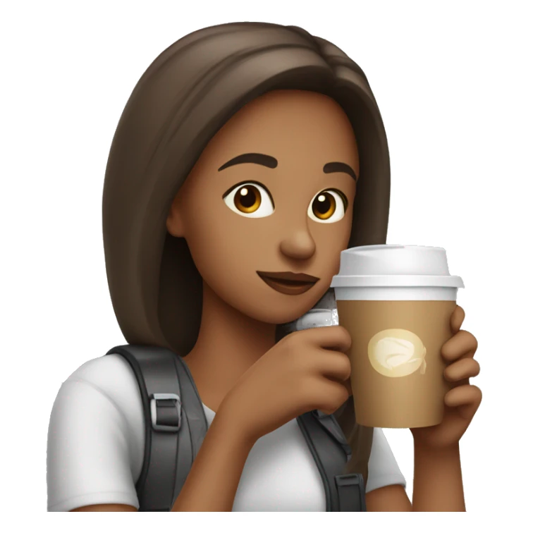 girl drink lce coffee  sticker