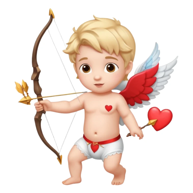 Adorable Cupid with his magical bow and arrow shooting love hearts sticker