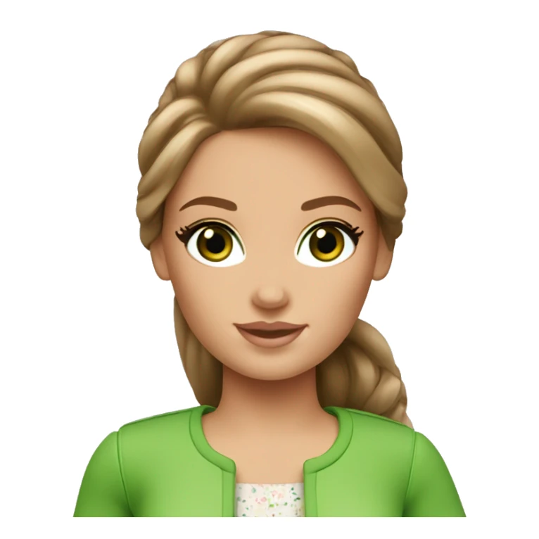 Barbie brown-haired and green eyes sticker