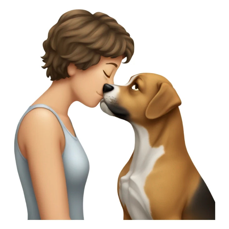 Dog kissing person sticker