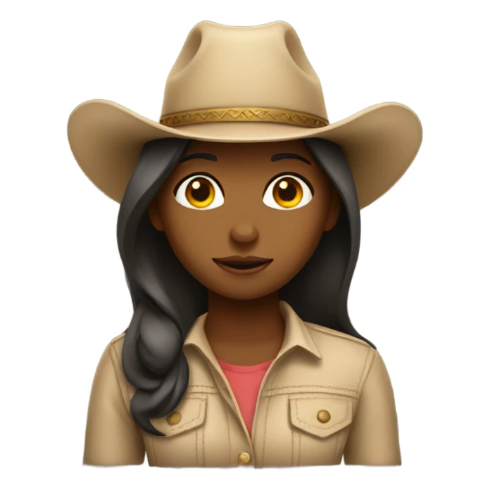 girl with beige cowboy hat sticker
