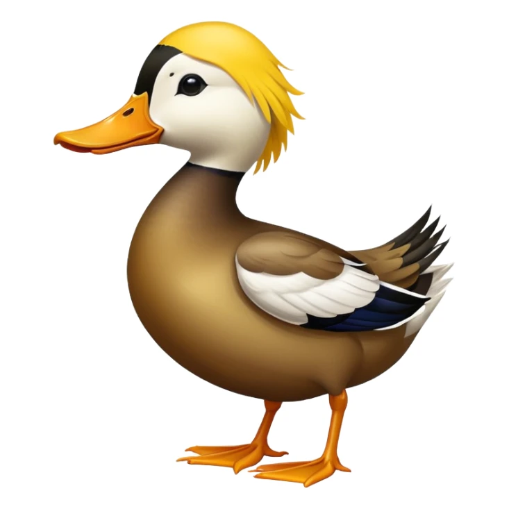 a duck holding a sunflower seed in its beak sticker