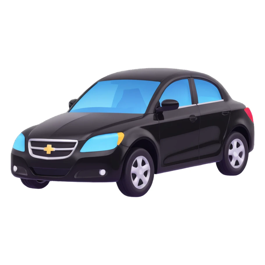 black car, 3D style, glossy finish, sleek design sticker