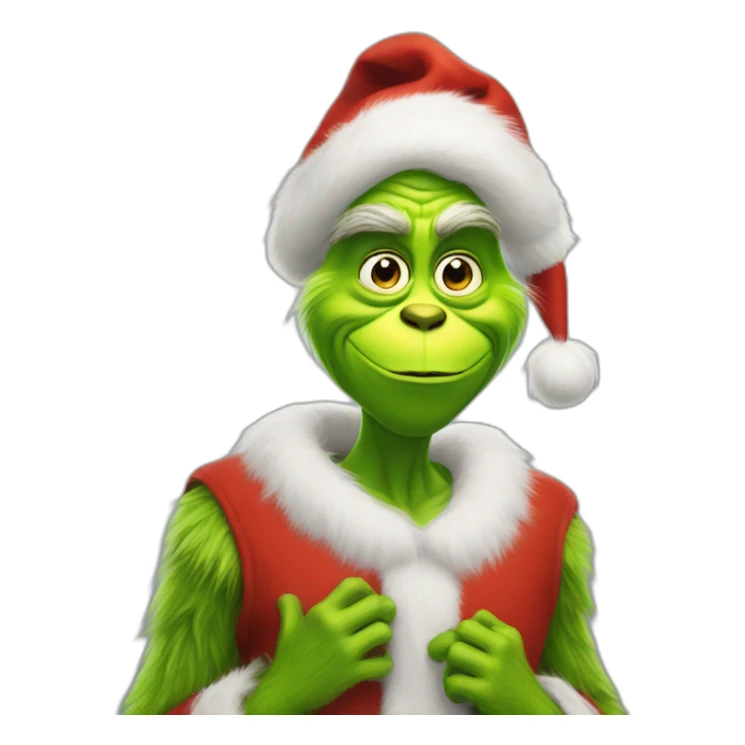 grinch with christman outfit sticker