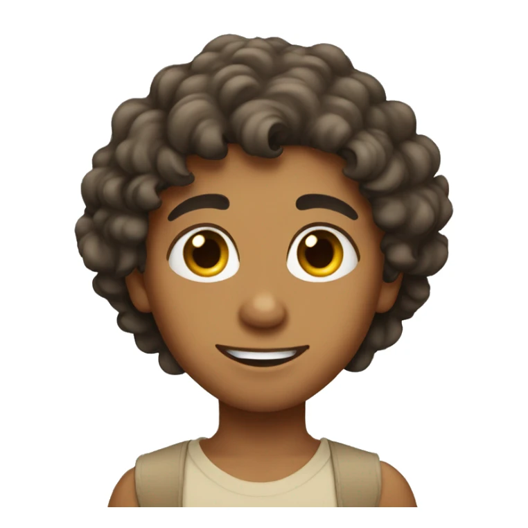 arabian boy with tan skin and curly hair  sticker