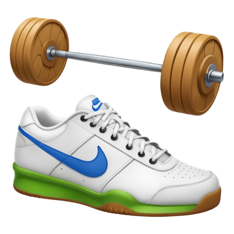 nike white low top tennis shoe weight lifting gum bottom sticker