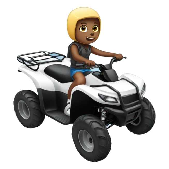 White teenager riding quad bike sticker