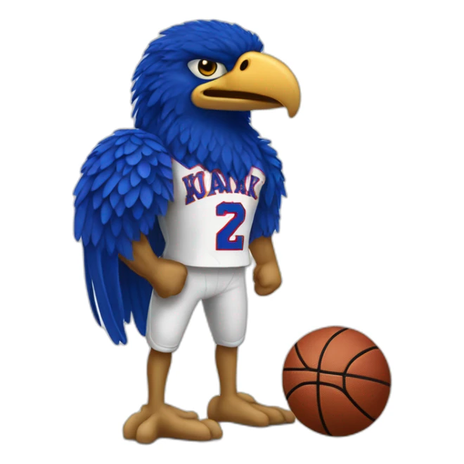 sports jayhawk mascot with long legs sticker