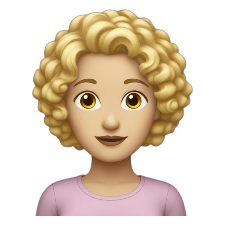White Woman with curly blond hair sticker