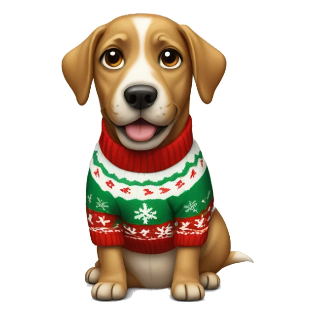 Dog wearing christmas sweater sticker