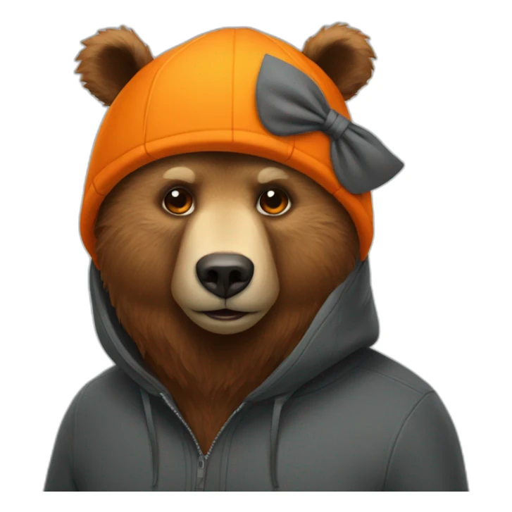 bear with orange on top of its head sticker