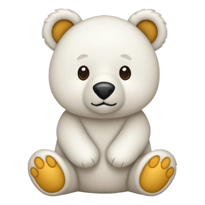 Urso de pelúcia branco fofinho  sticker