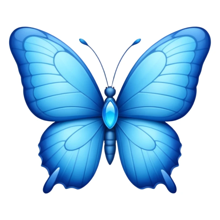 blue butterfly with a shiny blue heart sticker