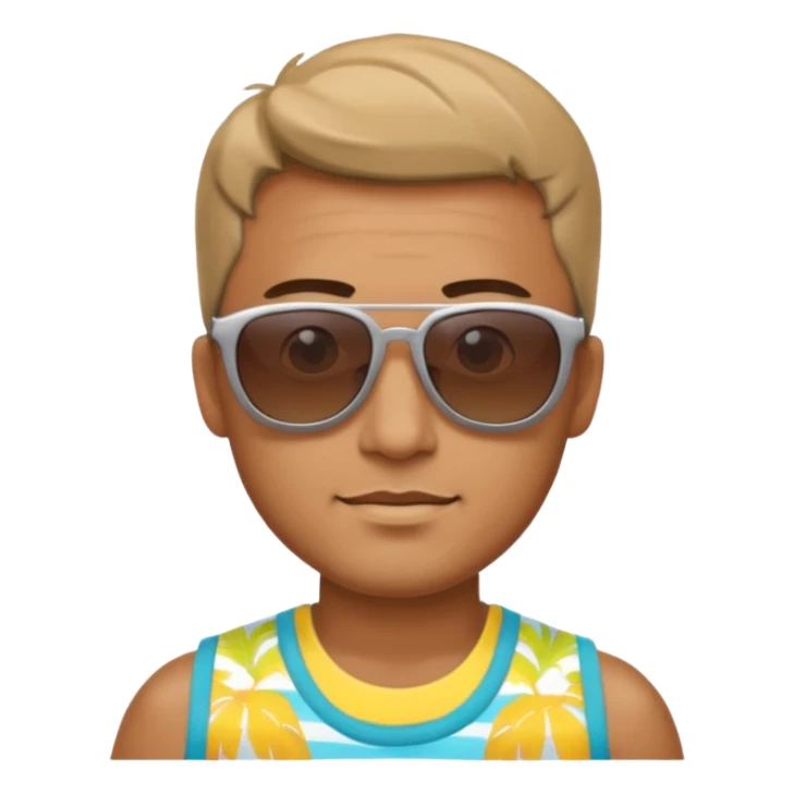 man with sunglasses and beachwear sticker