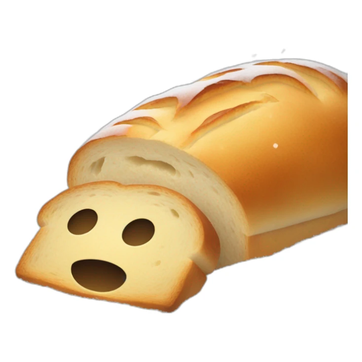 A loaf of sad bread on snow  sticker