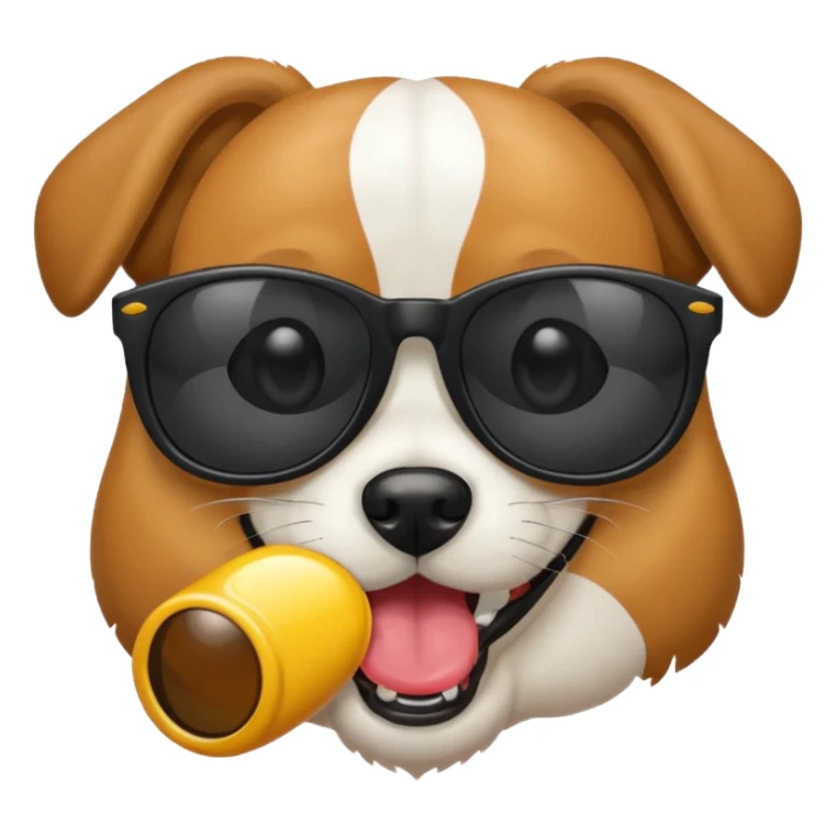 Dog eating sunglasses sticker