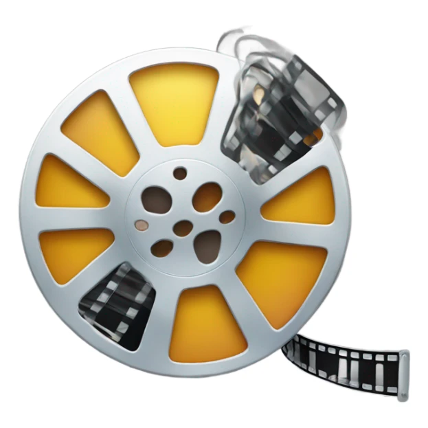 Cinema reel with film sticker