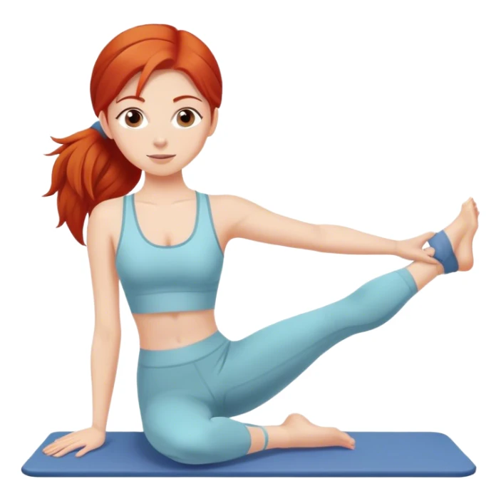 Chica pelirroja haciendo pilates sticker
