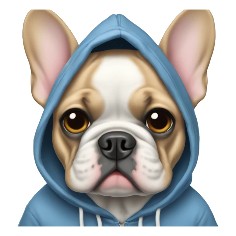 French bulldog with a hoodie sticker