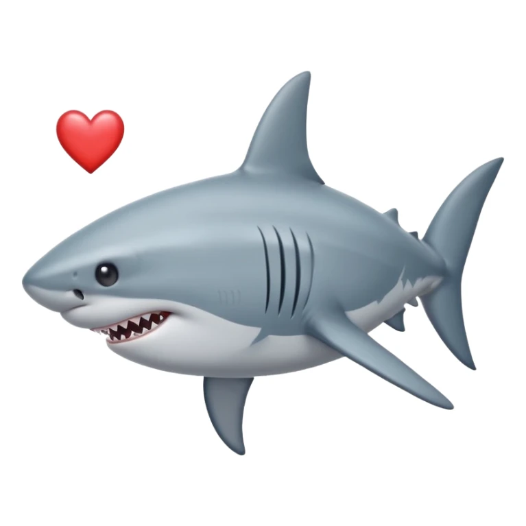 Tiburón con dos corazones en los ojos sticker