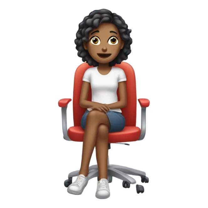 Girl sitting in chair sticker