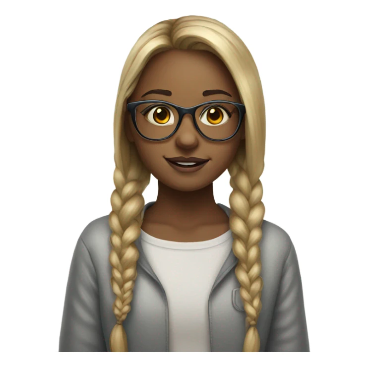 girl in glasses rainbow portrait sticker