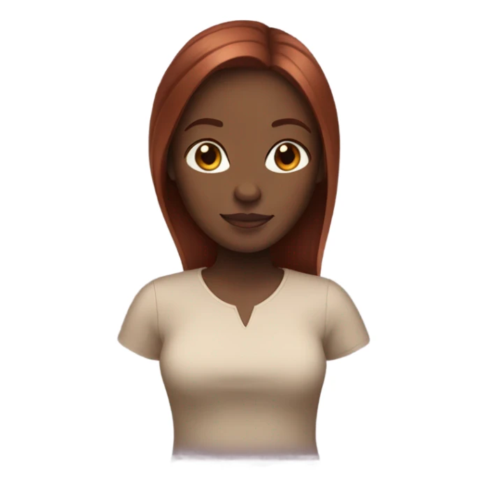 black girl with reddish brown straight hair  sticker