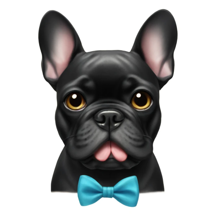 Black French bulldog with bow tie sticker