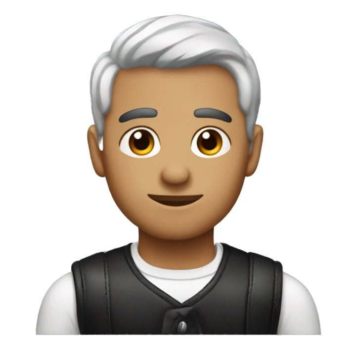 Chico moderno ojos marrones y pelo corto negro piel blanca  sticker