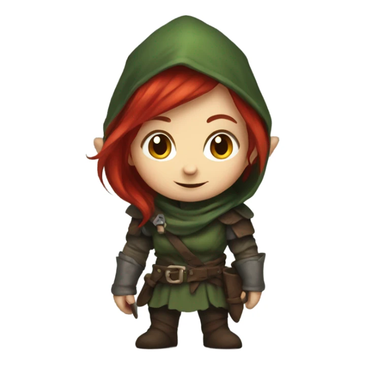 Female rogue halfling with red hair sticker