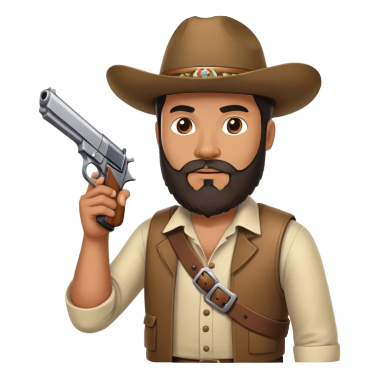 imagina un peruano con barba con una pistola en su mano derecha sticker
