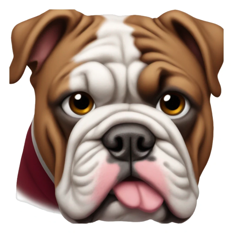 Bulldog in maroon at sticker