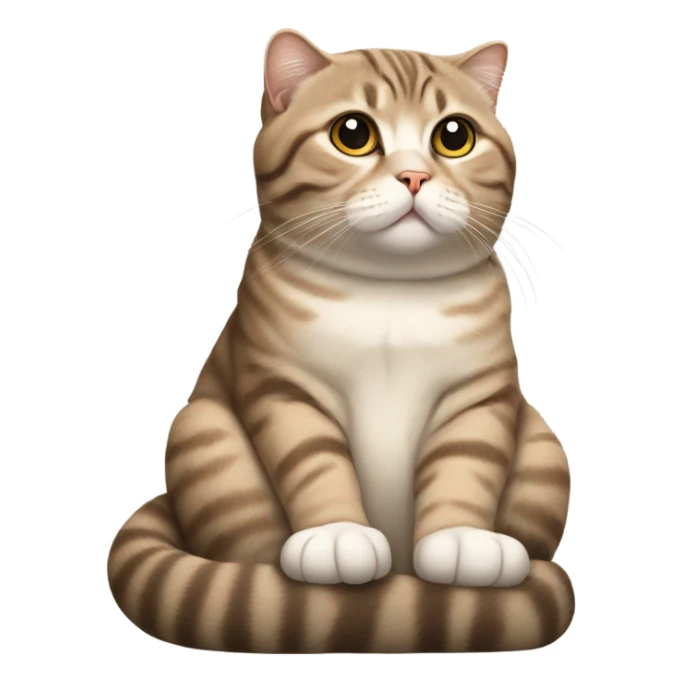 Tabby Scottish fold cat sitting like Buddha  sticker