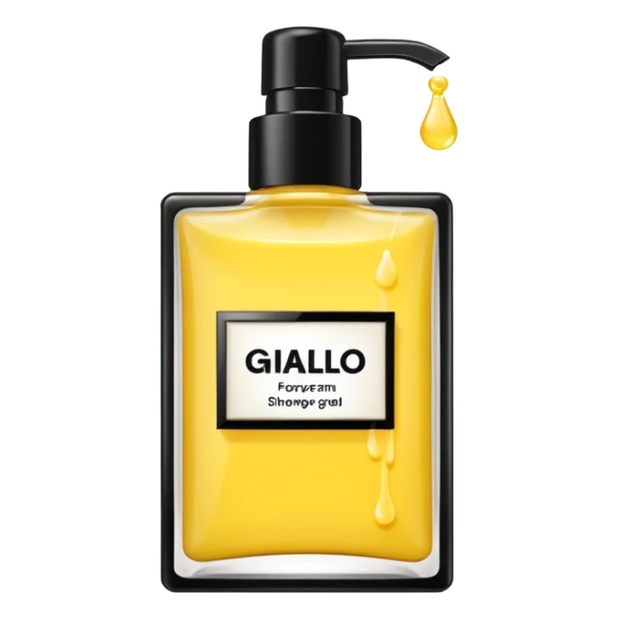 Set giallo contente un profumo una crema corpo e un bagno doggia  sticker