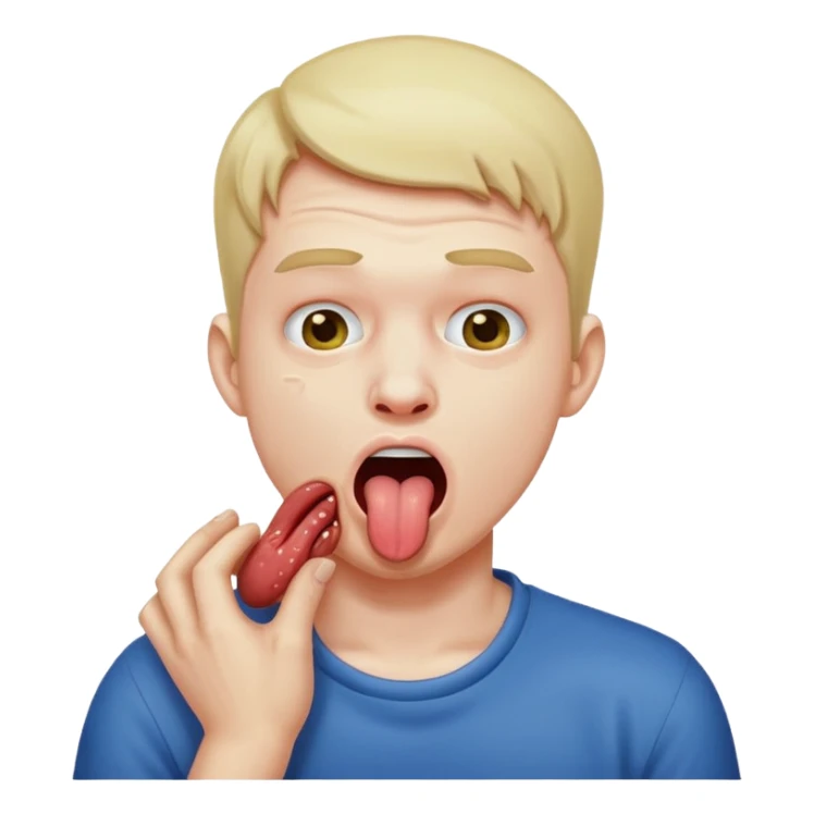 man choking him self with tongue out￼￼ sticker