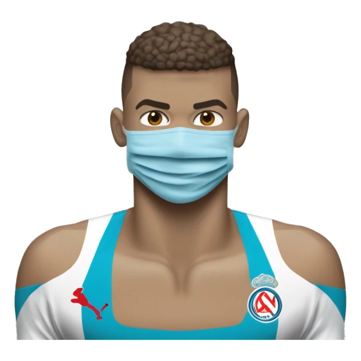 Kylian Mbappé avec un masque anti Olympique de Marseille sticker