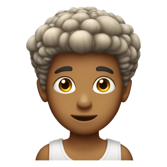 boy with mushroom hair sticker
