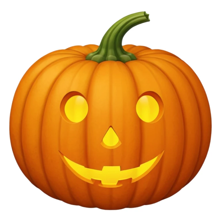 plain orange pumpkin vegetable, no face, no Halloween features, Apple iOS emoji style sticker